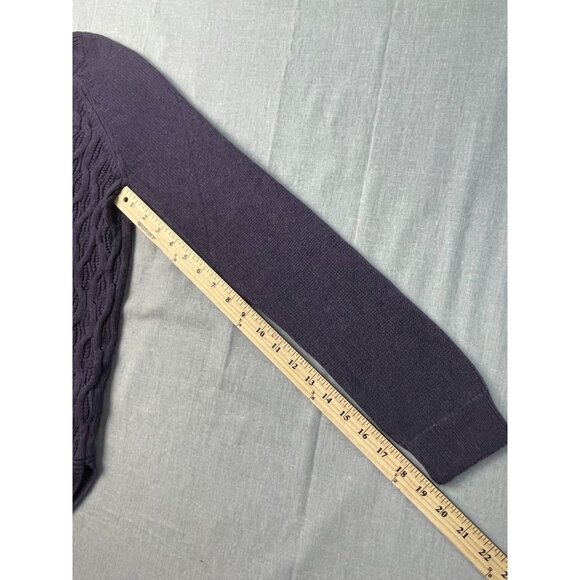 Sonoma Women's Purple Medium Cable Knit Long Sleeve Round Neck Sweater USED - Picture 6 of 7